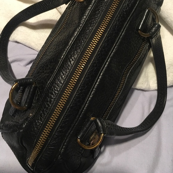 Prada Vitello Trimmed Tessuto Bowler Bag Satchel Shoulder Handbag - Picture 5 of 16